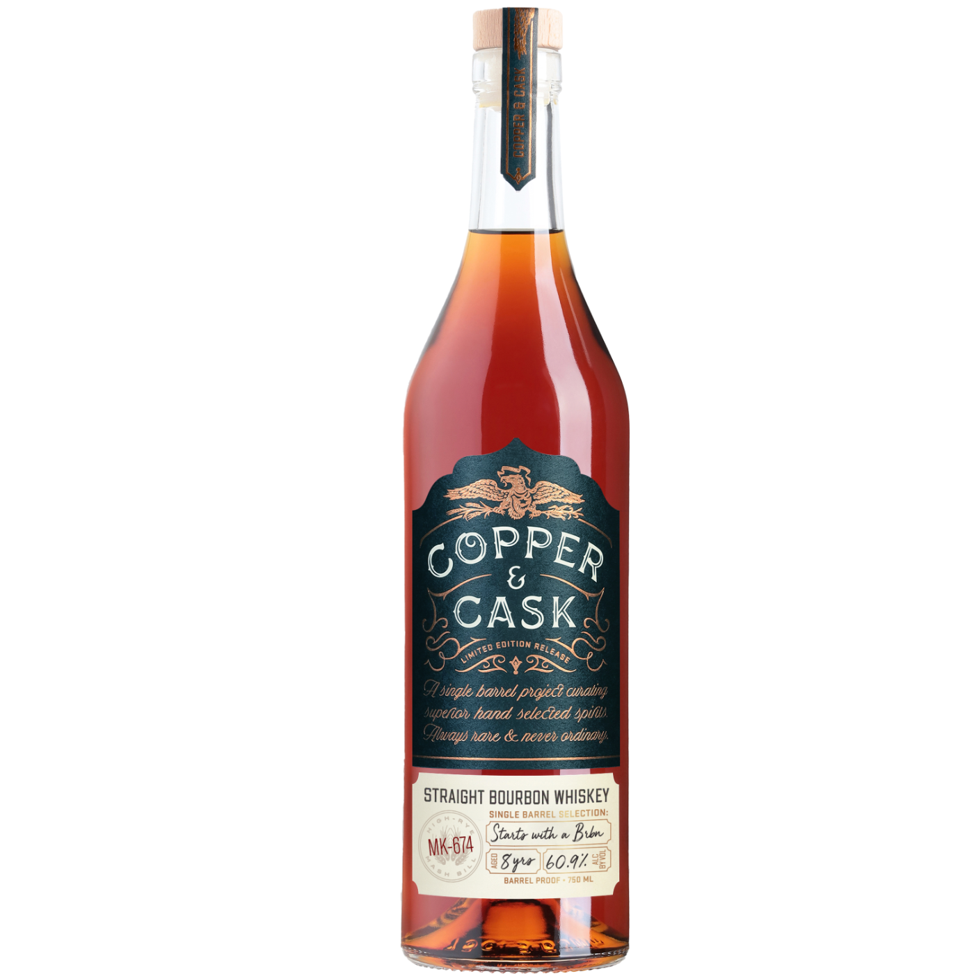 Heavy Bourbon MK-674, 8yr High-Rye Bourbon Whiskey Single Barrel Selection