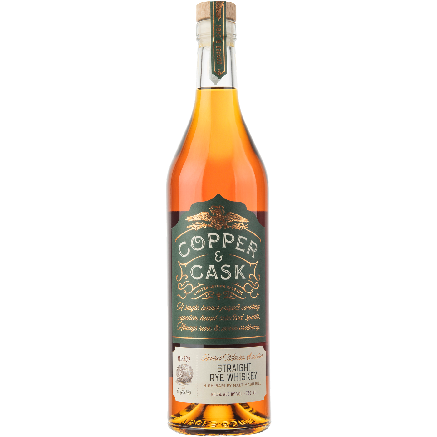 Barrel Master Selection MI-332 (Single Barrel), High-Barley Rye Whiskey