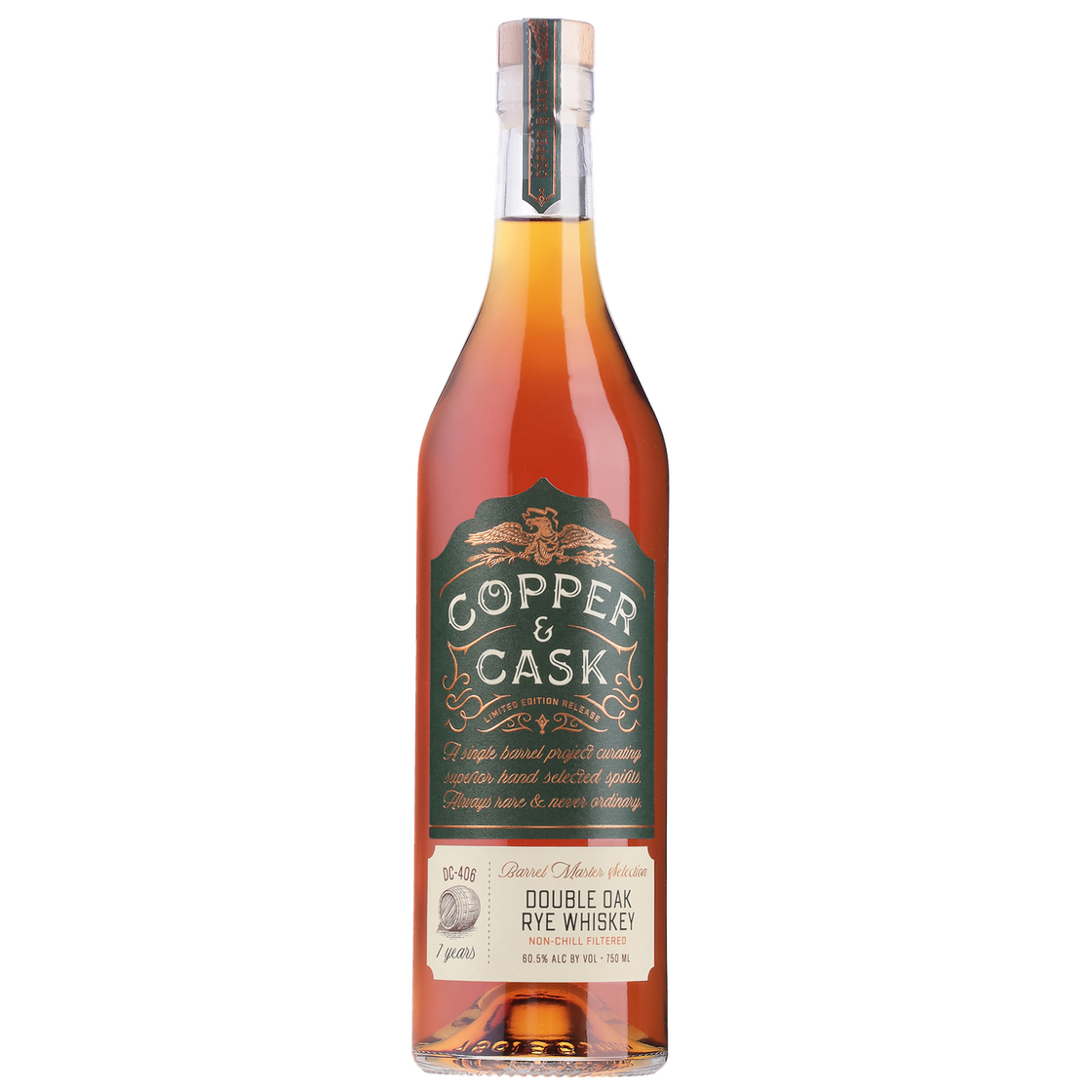 Barrel Master Selection DC-406 (Single Barrel), 7yr Double Oak Rye Whiskey