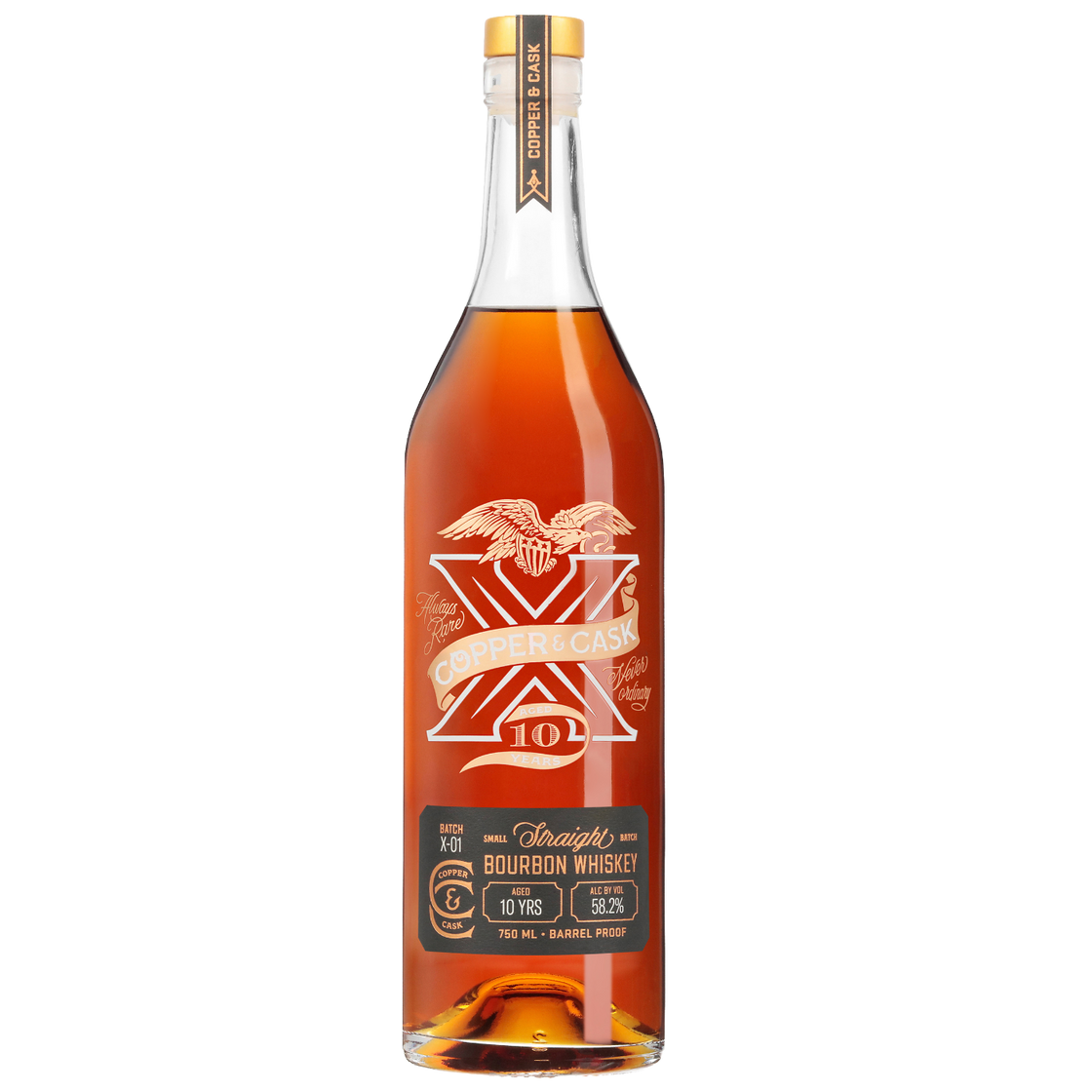 copper & cask "X" 10-year Barrel Proof Bourbon