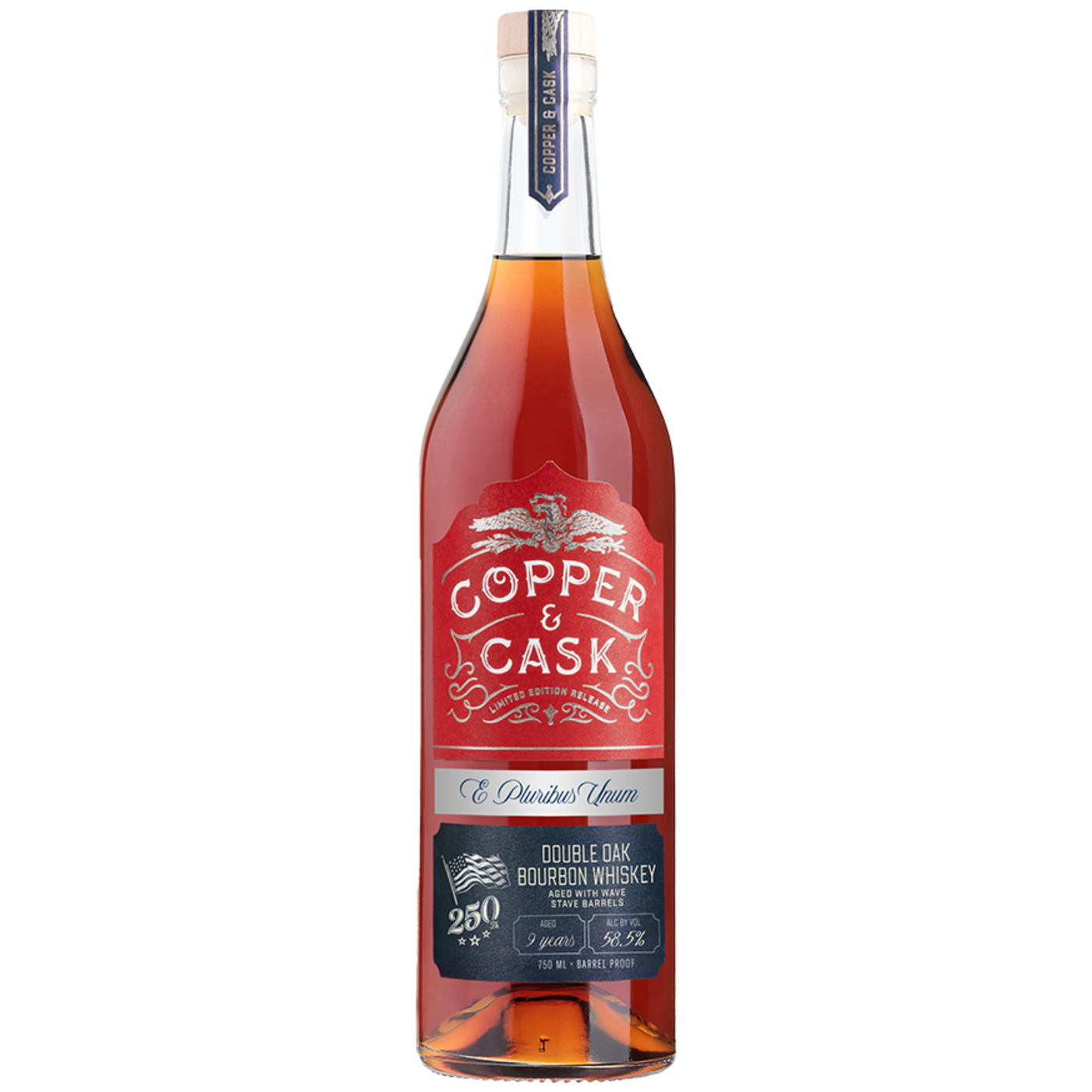 Wave That Flag 9-Year Double Oak Bourbon Finished In New Wave Stave Barrels